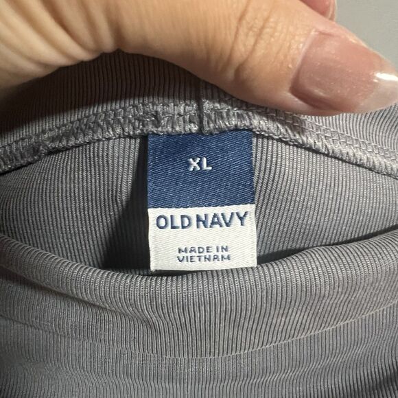 NWT Old Navy Women Short Sleeve High Neck Ruched Ribbed Maxi Dress Gray XL - Picture 6 of 9